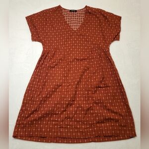 Madewell Jacquard Dolman-Sleeve Mini Dress Dusty Redwood Jacquard Sz XXS